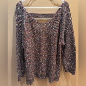 14th and Union Multicolor Knit V Neck Sweater Size 2X